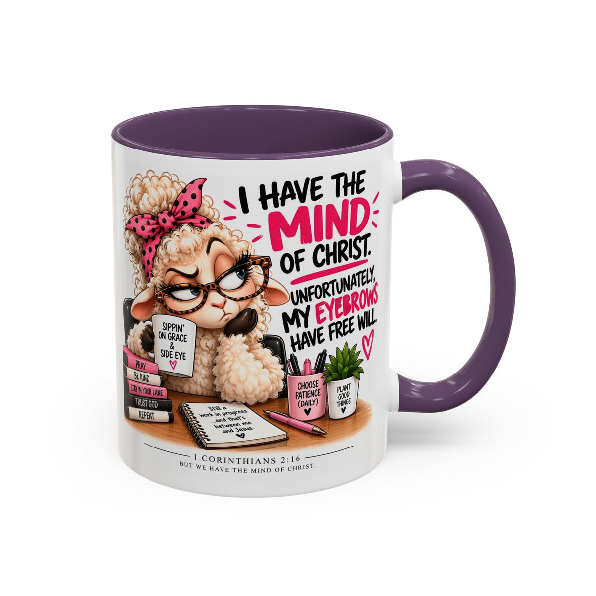 Christian Coffee Mug – "I Have the Mind of Christ" Funny Sheep Design (11/15 oz)