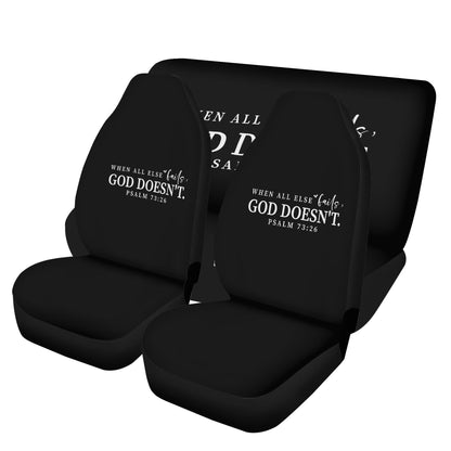 When All Else Fails He Doesnt Christian Lightweight Car Seat Cover Set (set of 4)