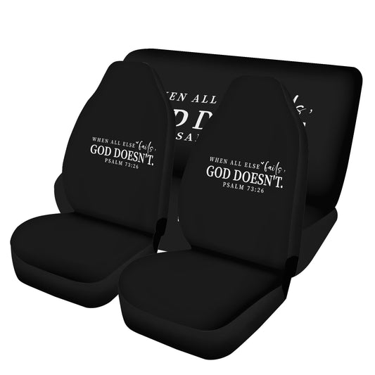 When All Else Fails He Doesnt Christian Lightweight Car Seat Cover Set (set of 4)