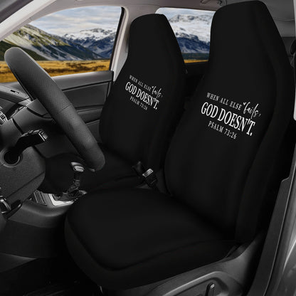 When All Else Fails He Doesnt Christian Lightweight Car Seat Cover Set (set of 4)