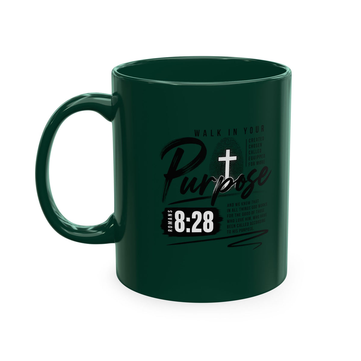 Purpose 8:28 Ceramic Mug — Christian Inspirational Coffee Cup