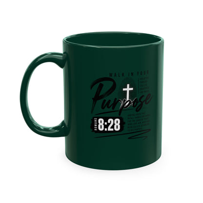 Purpose 8:28 Ceramic Mug — Christian Inspirational Coffee Cup