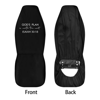 His Plan Is Worth The Wait Christian Lightweight Car Seat Cover Set (set of 4)