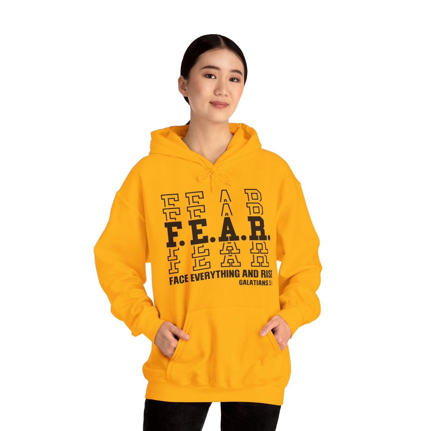 FEAR Face Everything And Rise Unisex Christian Hooded Pullover Sweatshirt