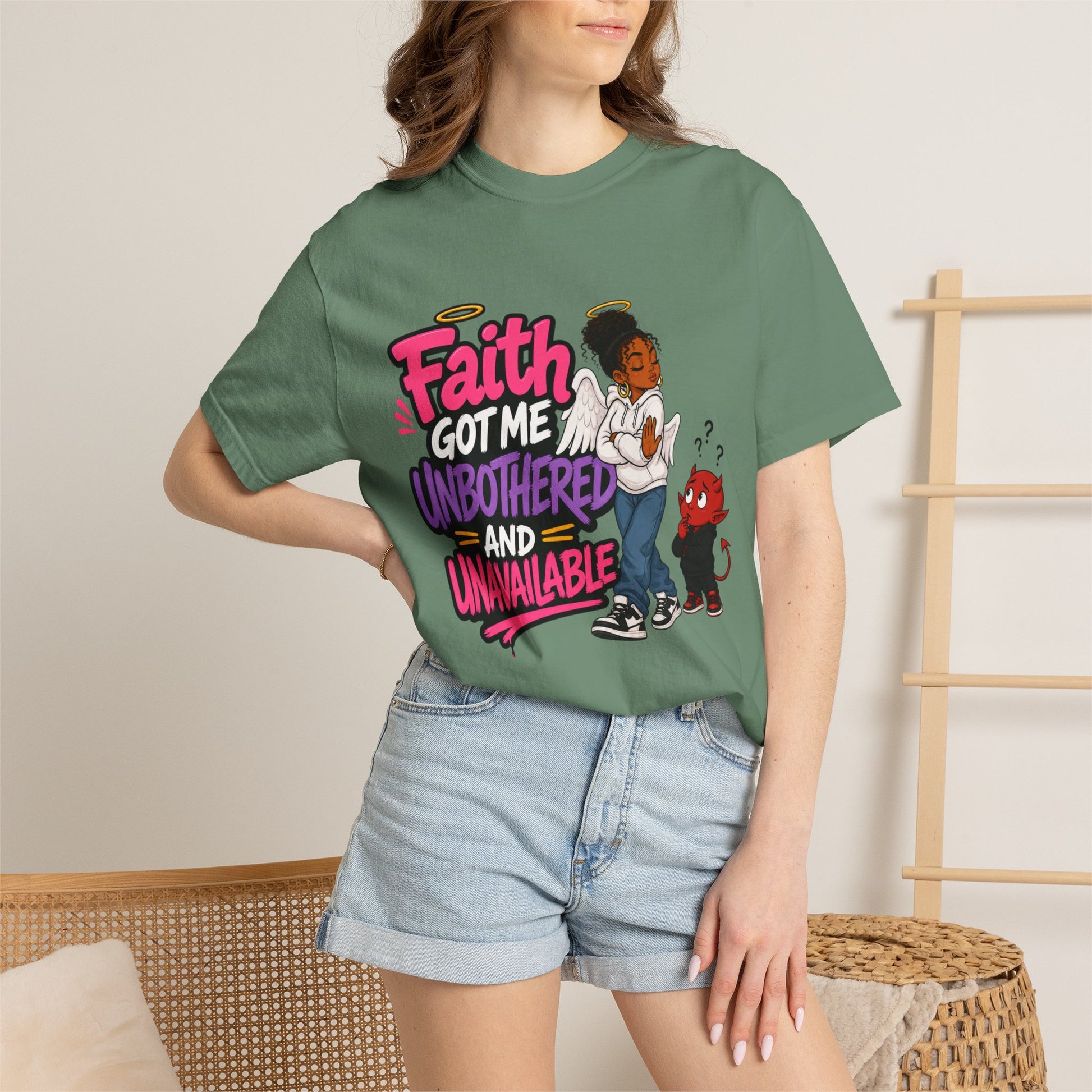 Faith Got Me Unbothered T-Shirt — Christian Inspirational Graphic Tee - ClaimedbyGodDesigns