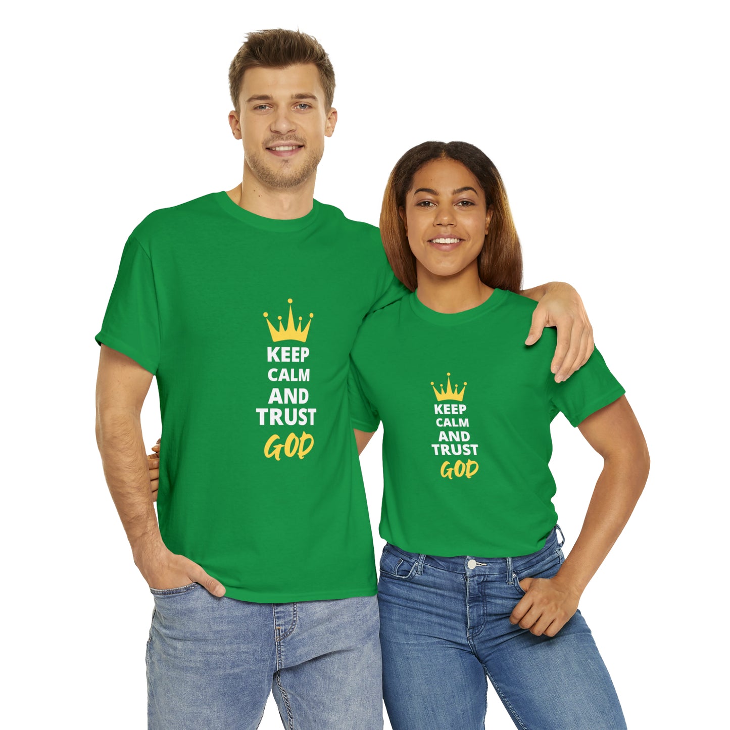 Keep Calm And Trust God Unisex Heavy Cotton Tee Printify