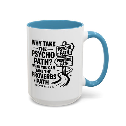 Inspirational Quote Accent Coffee Mug - Perfect Gift for Motivational Moments, Office Desk Essentials, Christian Gifts, Proverbs 3:5-6