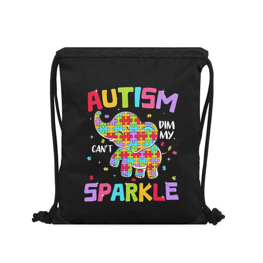 Autism Can't Dim My Sparkle Drawstring Bag - Claimed by God Designs