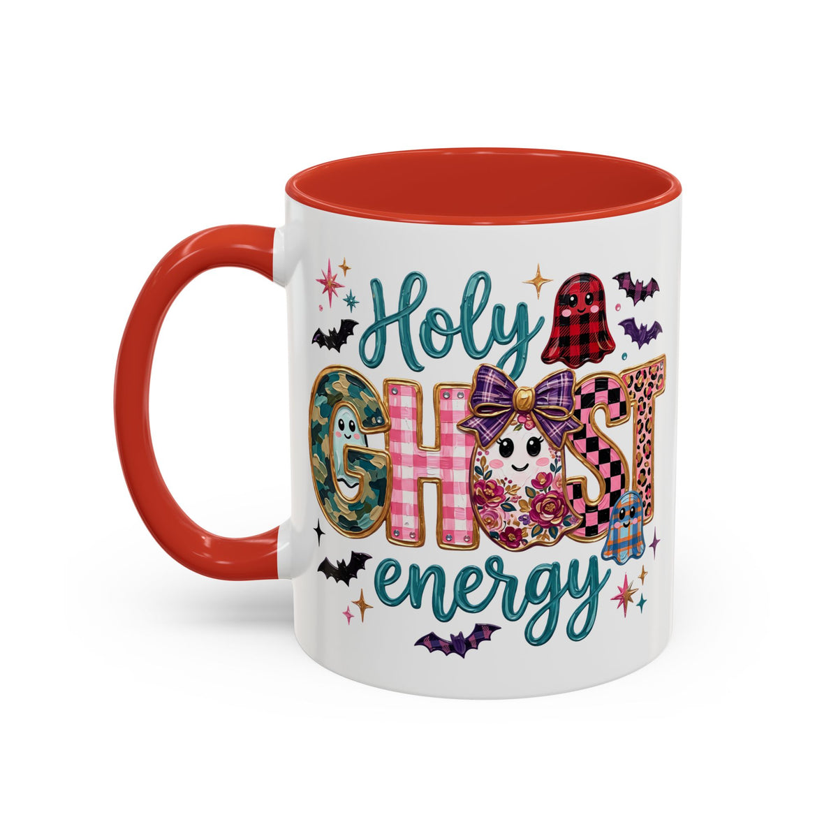 Accent Christian Coffee Mug — "Holy Ghost Energy" Halloween Cute Spooky Ceramic Mug (11/15oz)