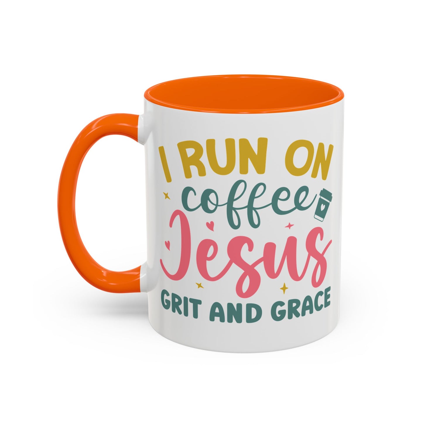 Inspirational Coffee Accent Mug - "I Run on Coffee & " - Perfect Gift for Faith & Coffee Lovers