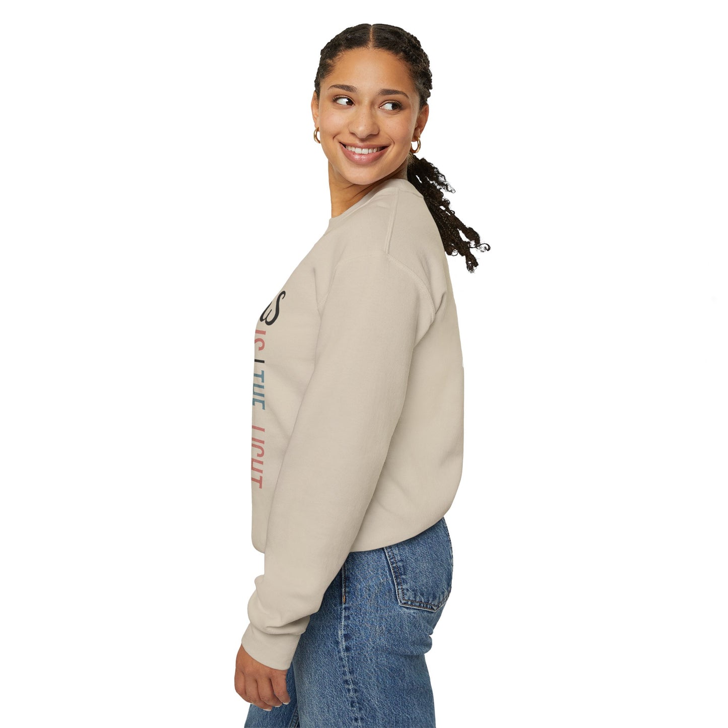 Jesus Is The Light Women's Heavy Blend™ Crewneck Christian Sweatshirt