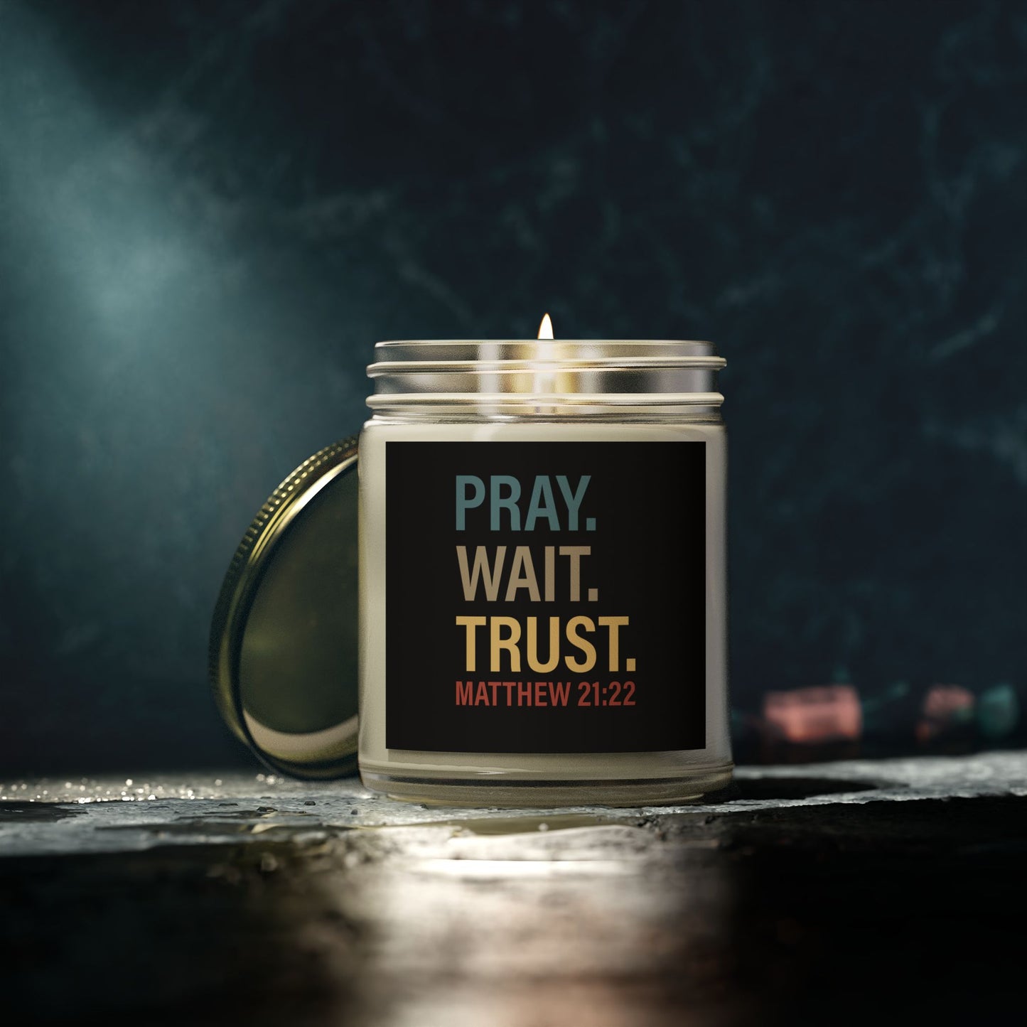 Pray Wait Trust Christian Scented Candle (4oz, 9oz)