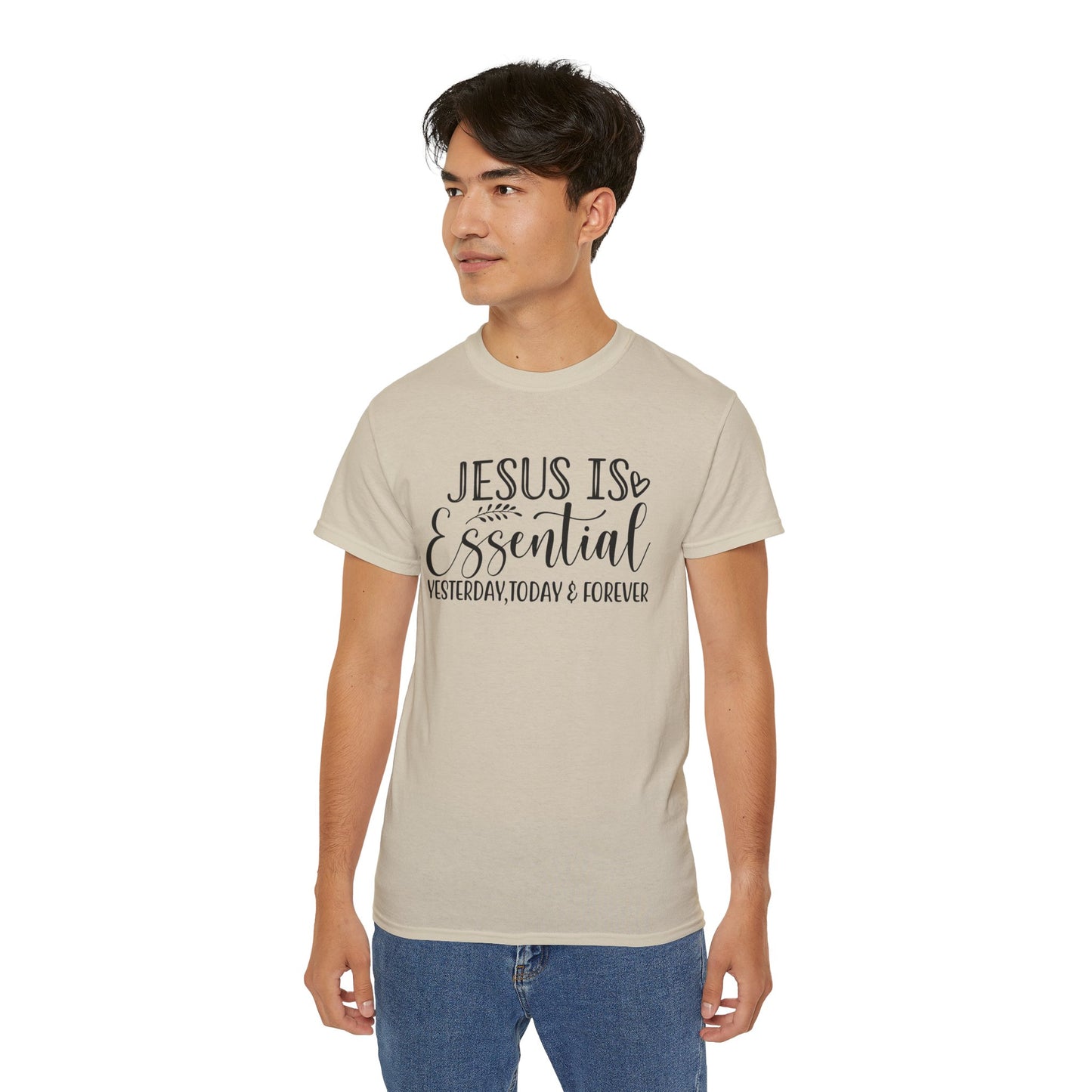 Jesus Is Essential Yesterday Today and Forever Unisex Christian Ultra Cotton Tee Printify
