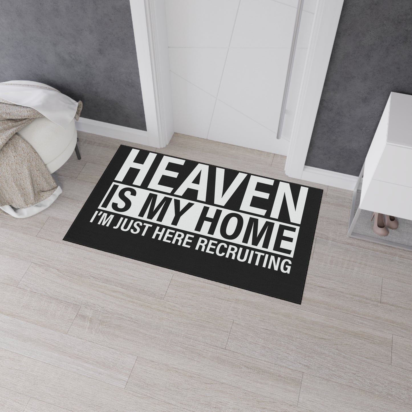 Christian Heavy Duty Floor Mat, Heaven Is My Home Decor, Religious Entryway Rug, Scripture Welcome Mat, Inspirational