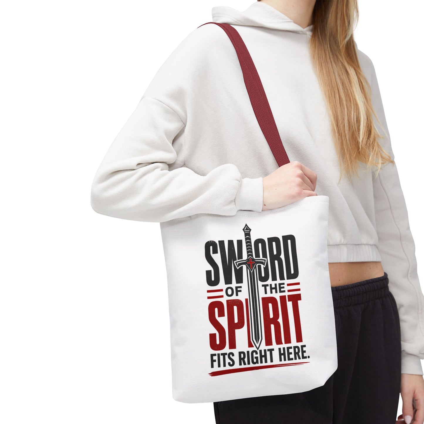 Sword of the Spirit Tote Bag — Christian Faith Inspirational Canvas Tote - ClaimedbyGodDesigns