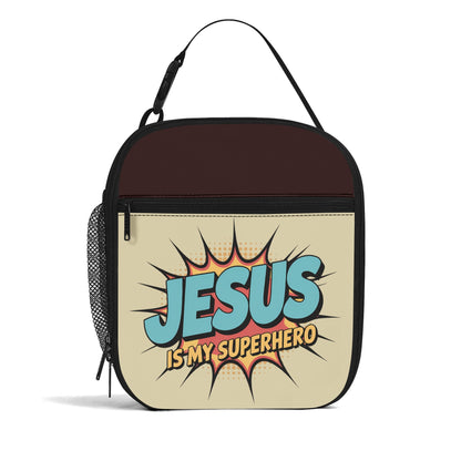 He Is My Superhero (2) Insulated Christian Lunch Box for Kids