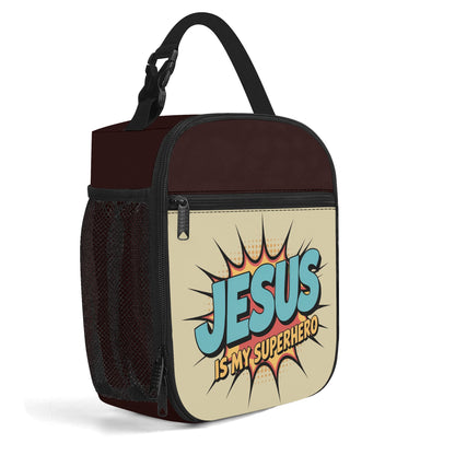 He Is My Superhero (2) Insulated Christian Lunch Box for Kids