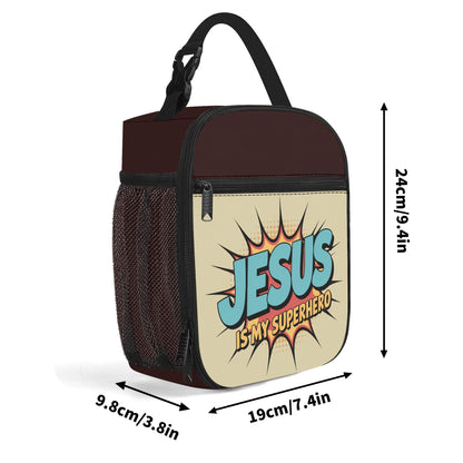 He Is My Superhero (2) Insulated Christian Lunch Box for Kids