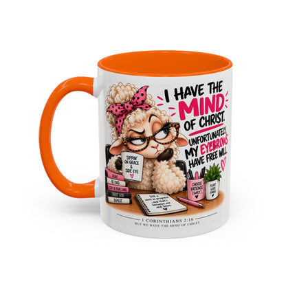 Christian Coffee Mug – "I Have the Mind of Christ" Funny Sheep Design (11/15 oz)