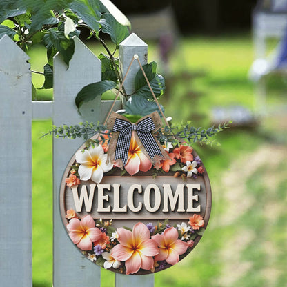 Welcome Round Acrylic Hanging Welcome Sign Front for Door Decoration Wall Sign - ClaimedbyGodDesigns