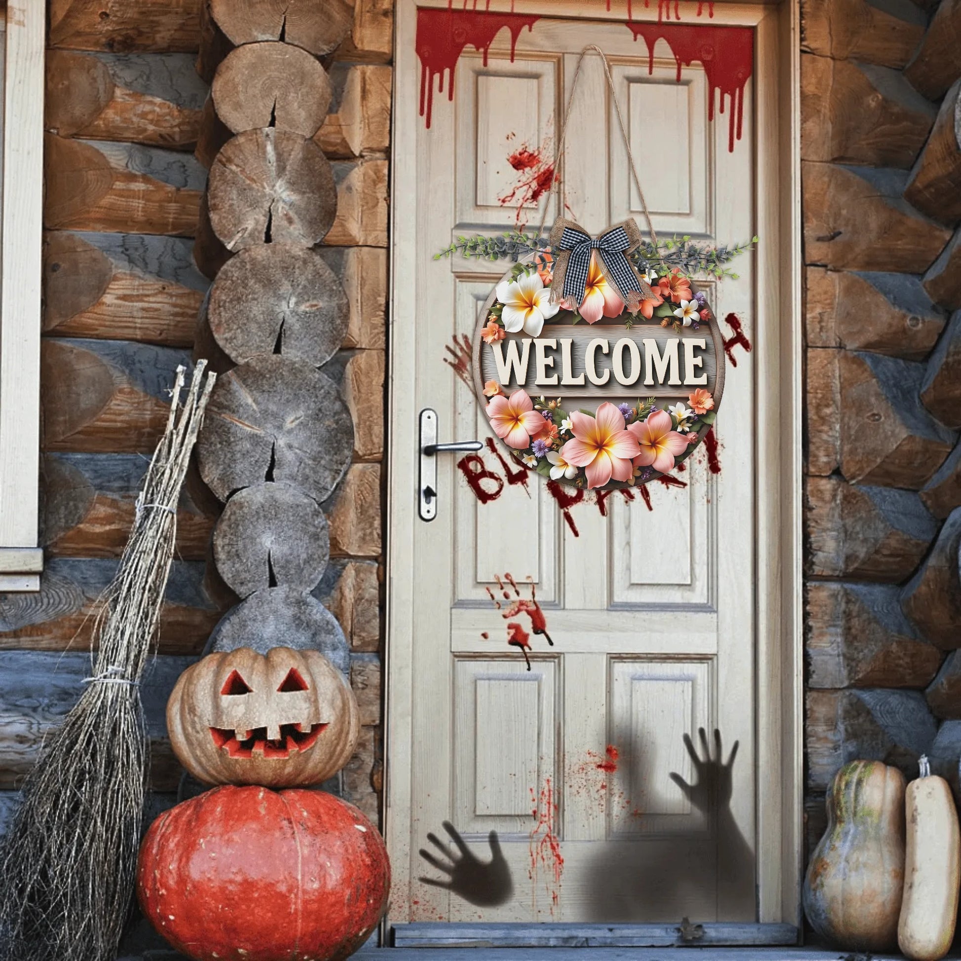 Welcome Round Acrylic Hanging Welcome Sign Front for Door Decoration Wall Sign - ClaimedbyGodDesigns