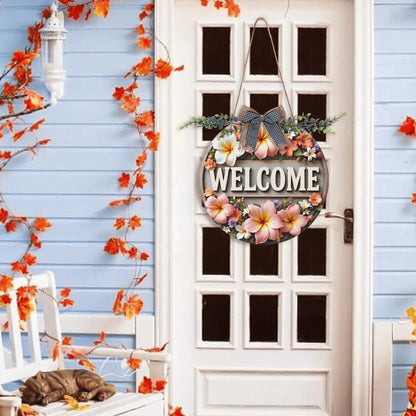 Welcome Round Acrylic Hanging Welcome Sign Front for Door Decoration Wall Sign - ClaimedbyGodDesigns