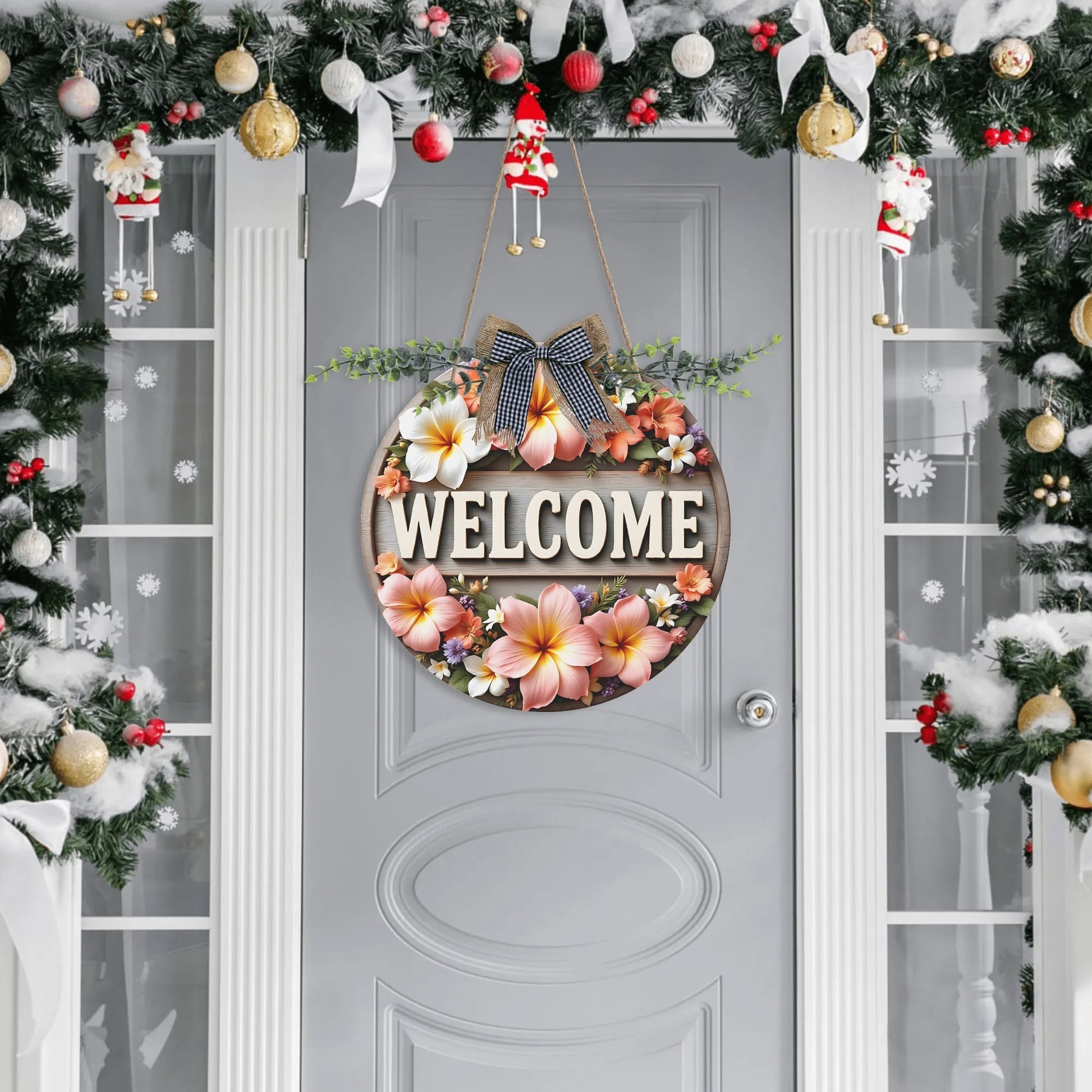 Welcome Round Acrylic Hanging Welcome Sign Front for Door Decoration Wall Sign - ClaimedbyGodDesigns