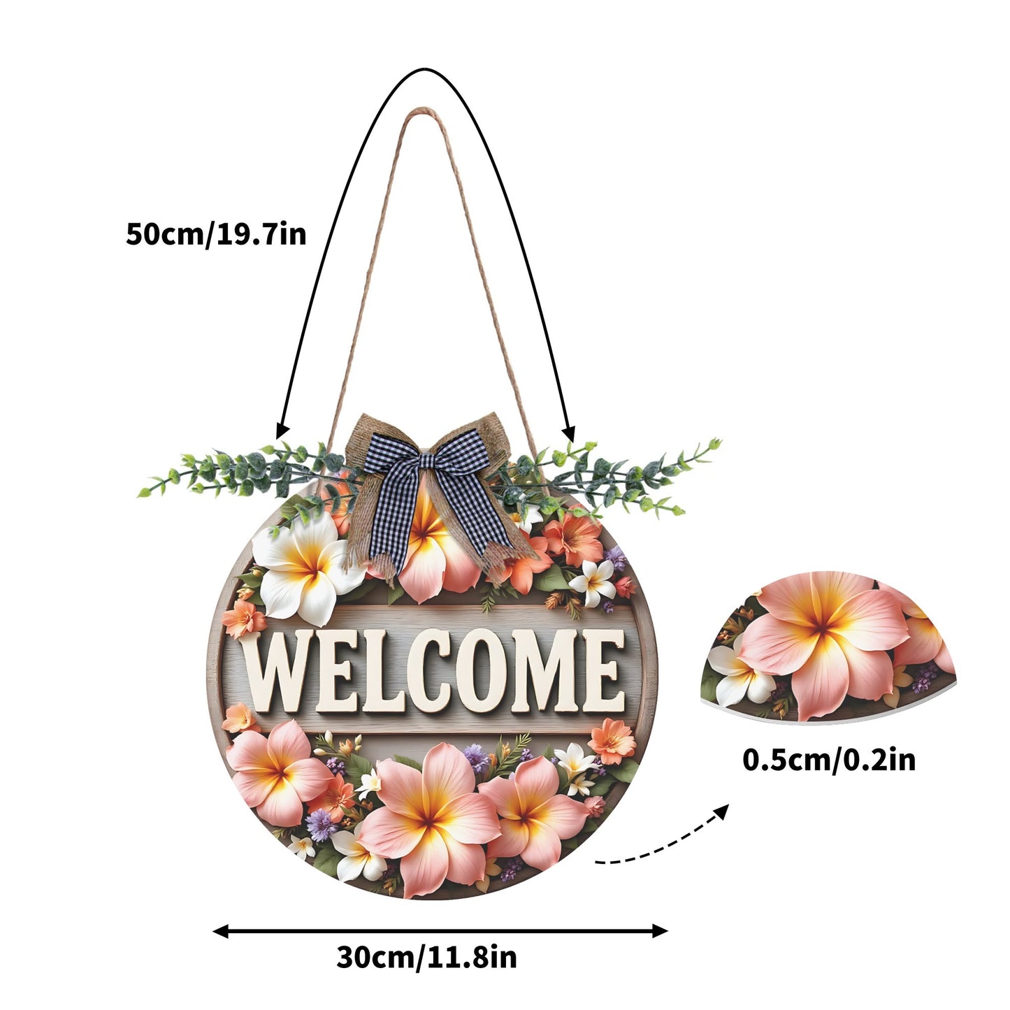 Welcome Round Acrylic Hanging Welcome Sign Front for Door Decoration Wall Sign - ClaimedbyGodDesigns