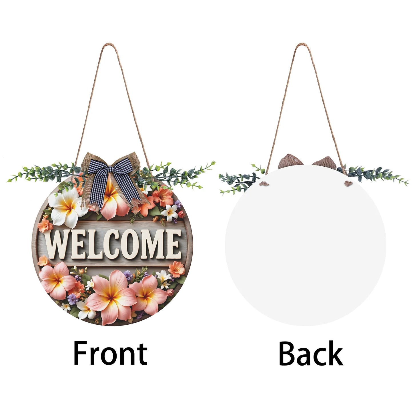 Welcome Round Acrylic Hanging Welcome Sign Front for Door Decoration Wall Sign - ClaimedbyGodDesigns