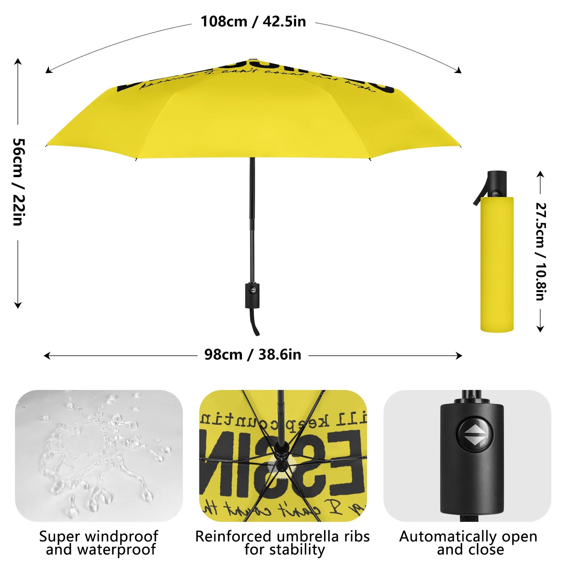 I Will Keep Counting My Blessings Christian Umbrella - ClaimedbyGodDesigns