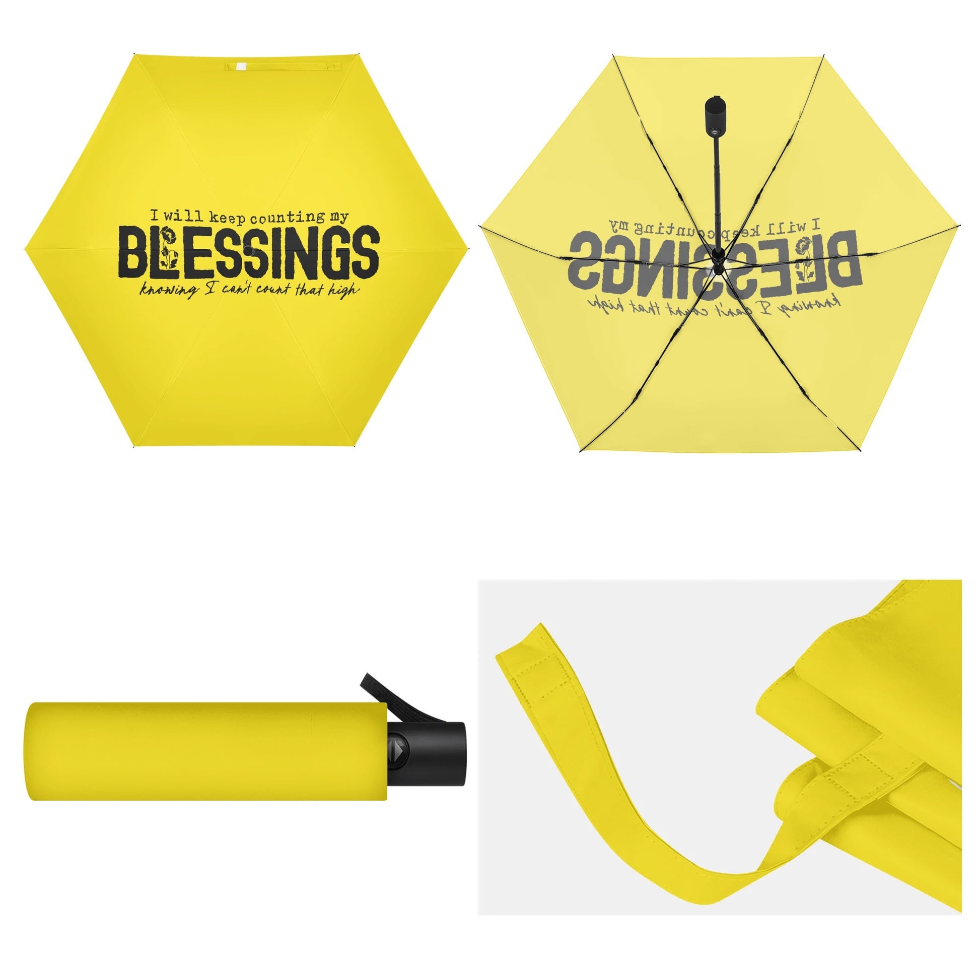 I Will Keep Counting My Blessings Christian Umbrella - ClaimedbyGodDesigns