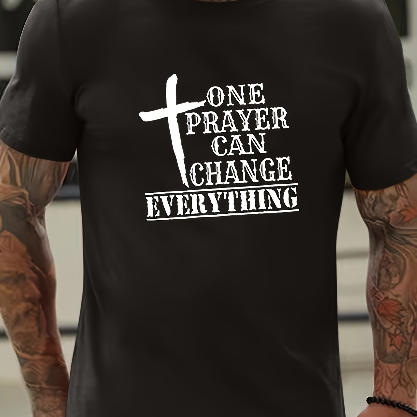 One Prayer Can Change Everything Men's Christian Shirt claimedbygoddesigns