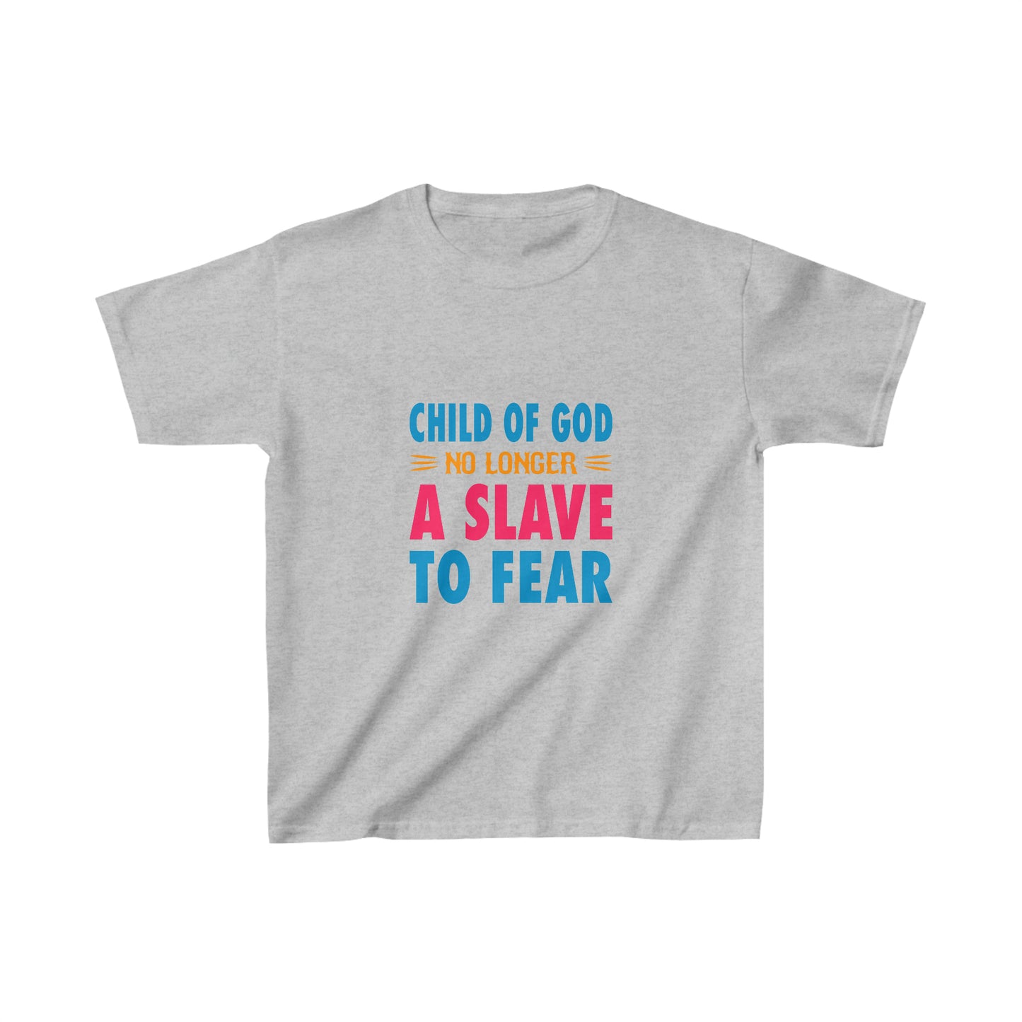 Child Of God No Longer A Slave To Fear Youth Christian T-Shirt Printify