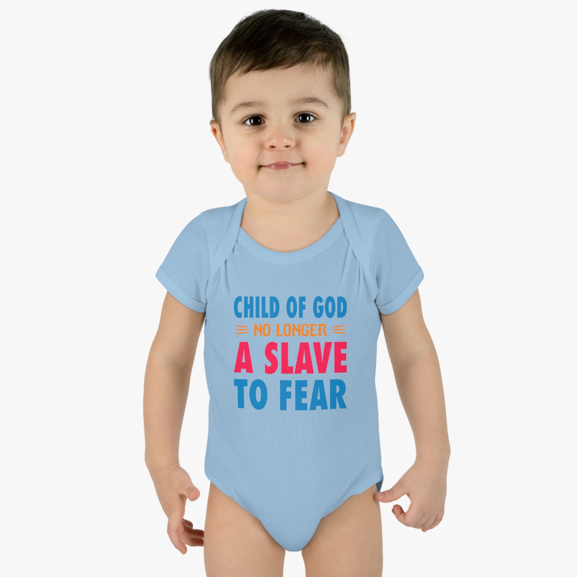 Child Of God No Longer A Slave To Fear Christian Baby Onesie Printify