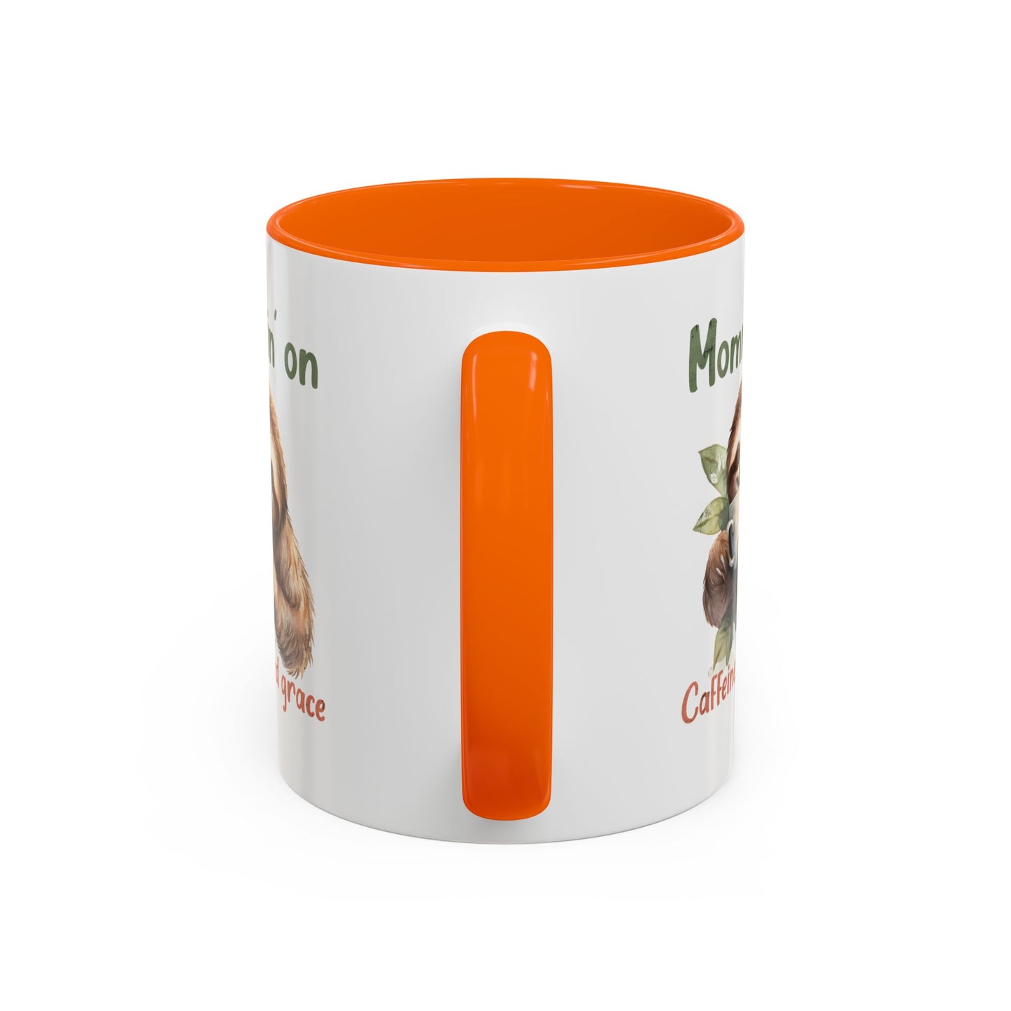 Sloth Mom Coffee Accent Mug - 'Mommin' on Caffeine and Grace' - Cute Gift for Christian Moms