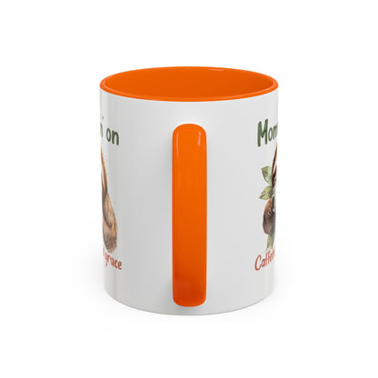 Sloth Mom Coffee Accent Mug - 'Mommin' on Caffeine and Grace' - Cute Gift for Christian Moms