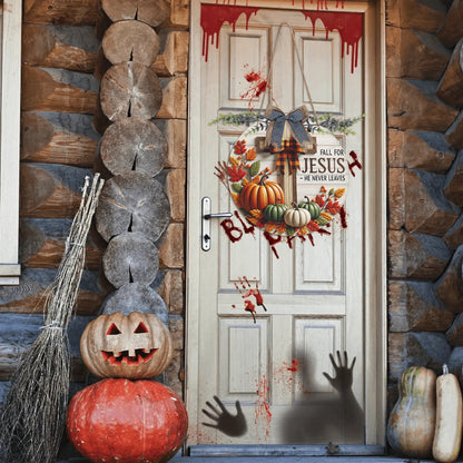 Fall For Him Round Acrylic Hanging Welcome Sign Front for Door Decoration Wall Sign - ClaimedbyGodDesigns