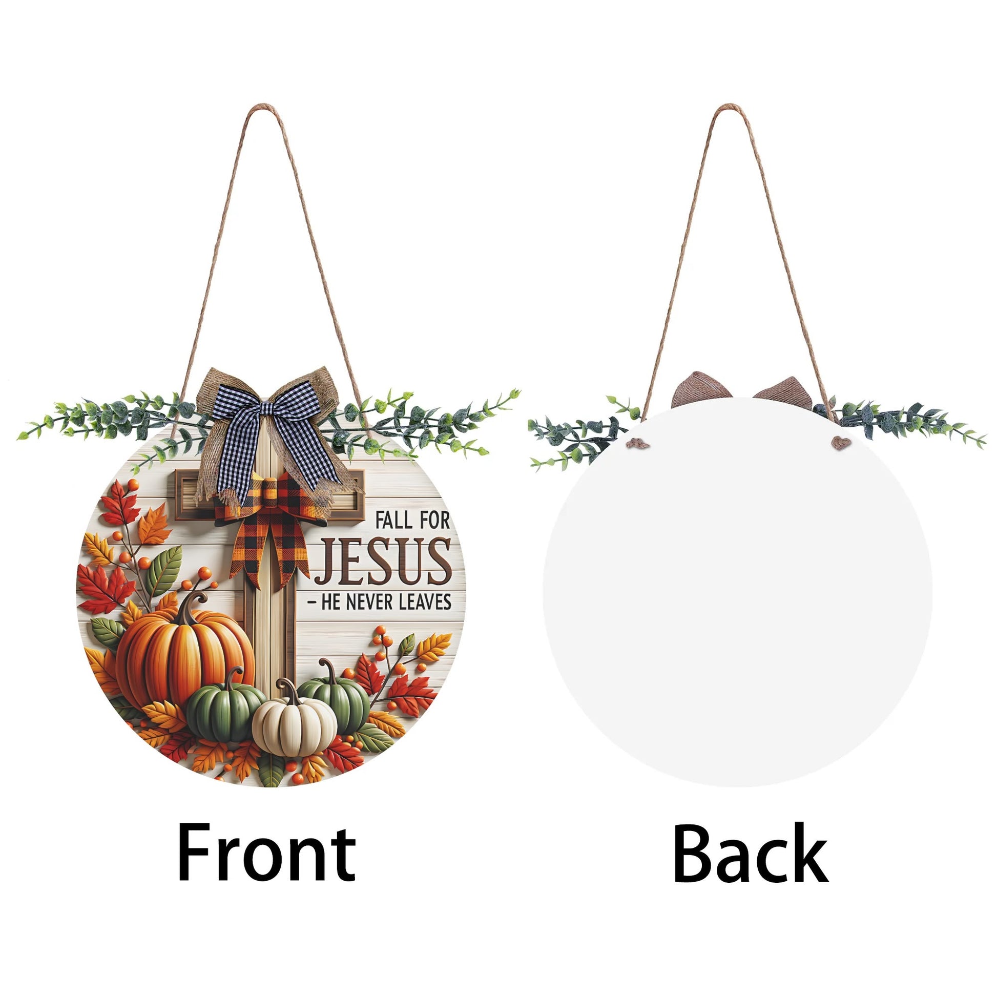 Fall For Him Round Acrylic Hanging Welcome Sign Front for Door Decoration Wall Sign - ClaimedbyGodDesigns