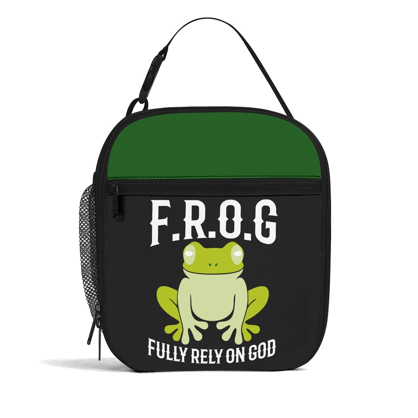 FROG Fully Rely On HIm Christian Insulated Meal Lunch Bag Food Container School Lunch Box - ClaimedbyGodDesigns