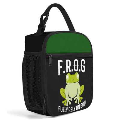 FROG Fully Rely On HIm Christian Insulated Meal Lunch Bag Food Container School Lunch Box - ClaimedbyGodDesigns