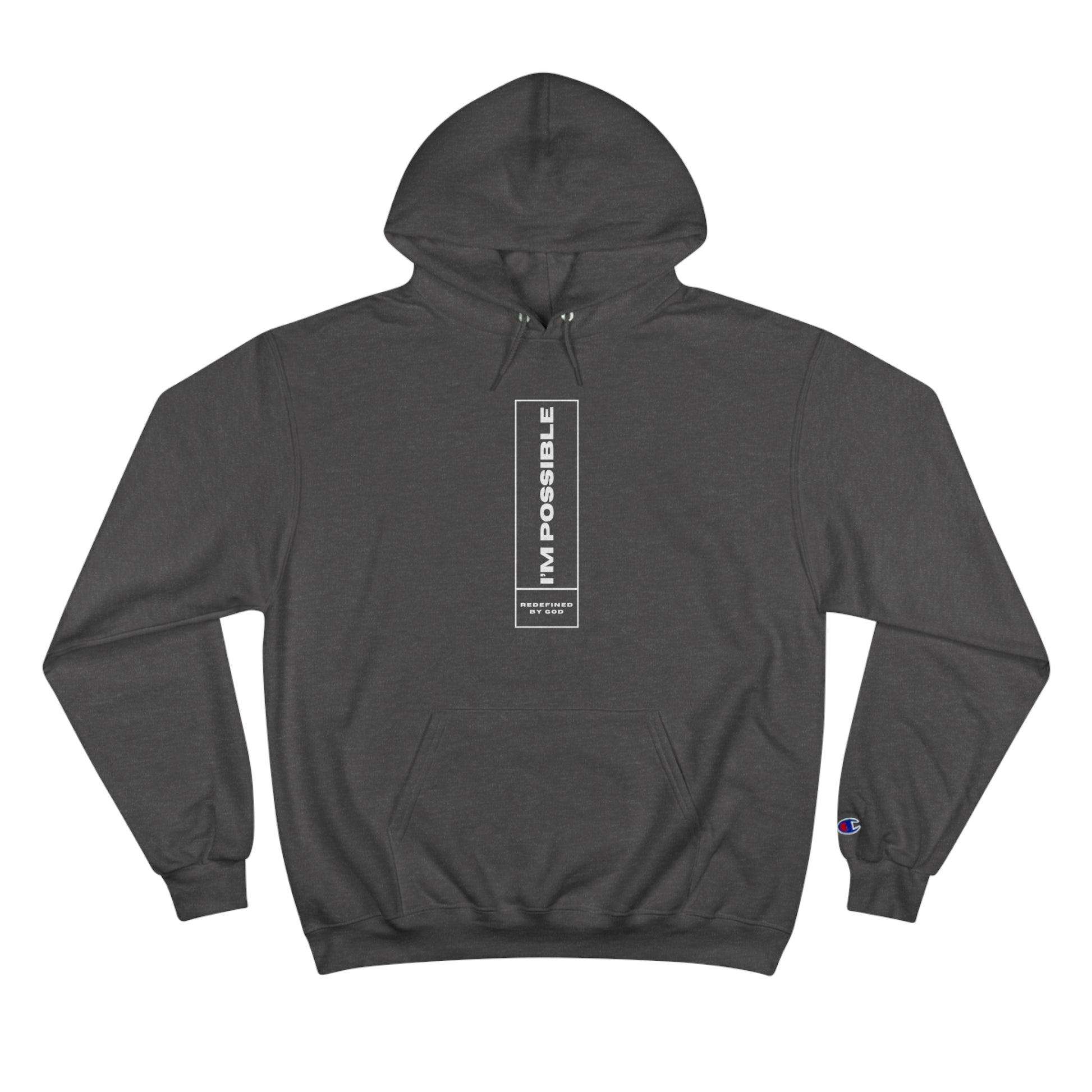 I'm Possible Redefined By God Christian Unisex Champion Hoodie Printify