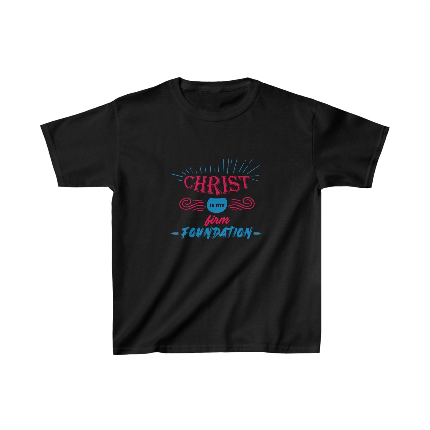 Christ Is My Firm Foundation Youth Christian T-Shirt Printify