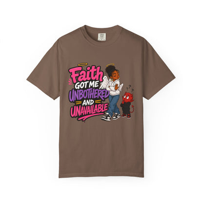 Faith Got Me Unbothered T-Shirt — Christian Inspirational Graphic Tee - ClaimedbyGodDesigns