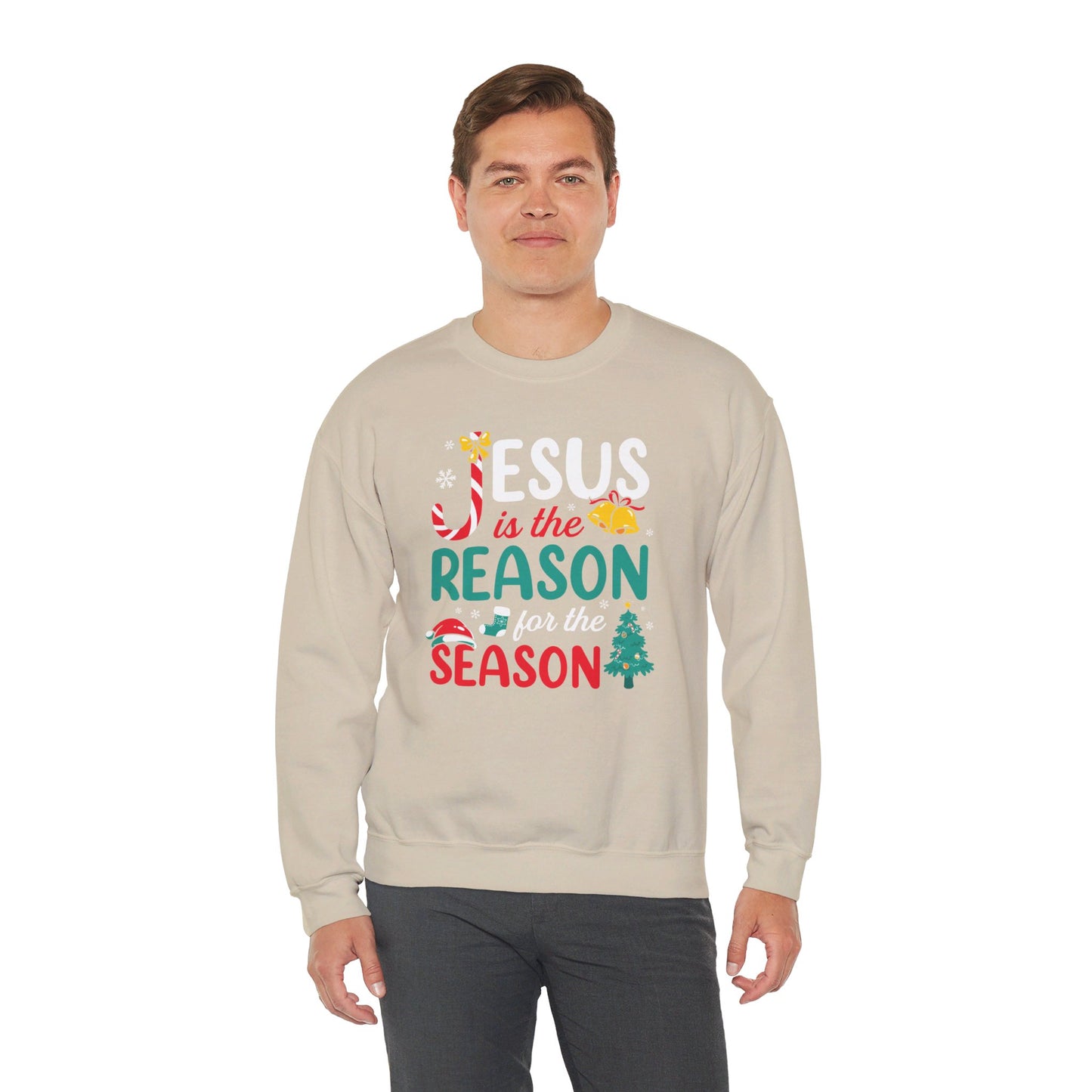 Jesus Is The Reason For The Season Christmas Unisex Heavy Blend™ Crewneck Christian Sweatshirt