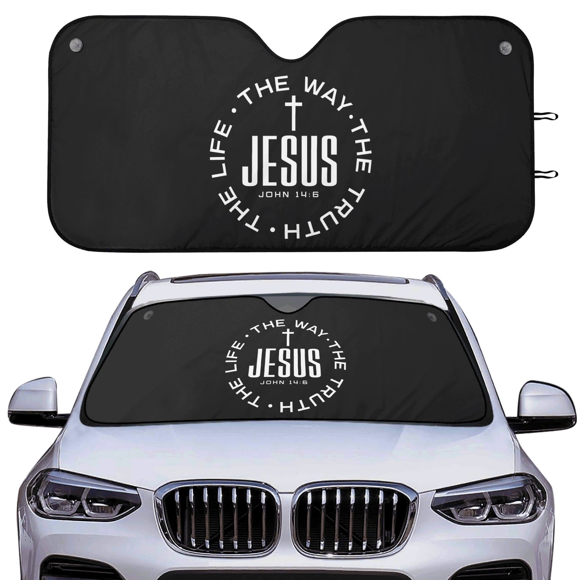 The Way The Truth The Life Car Sunshade Christian Car Accessories - ClaimedbyGodDesigns
