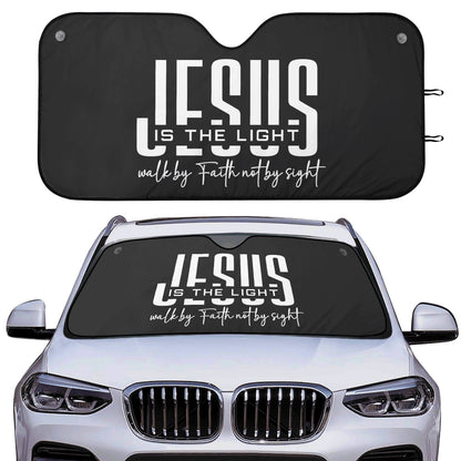He Is The Light Car Sunshade Christian Car Accessories - ClaimedbyGodDesigns