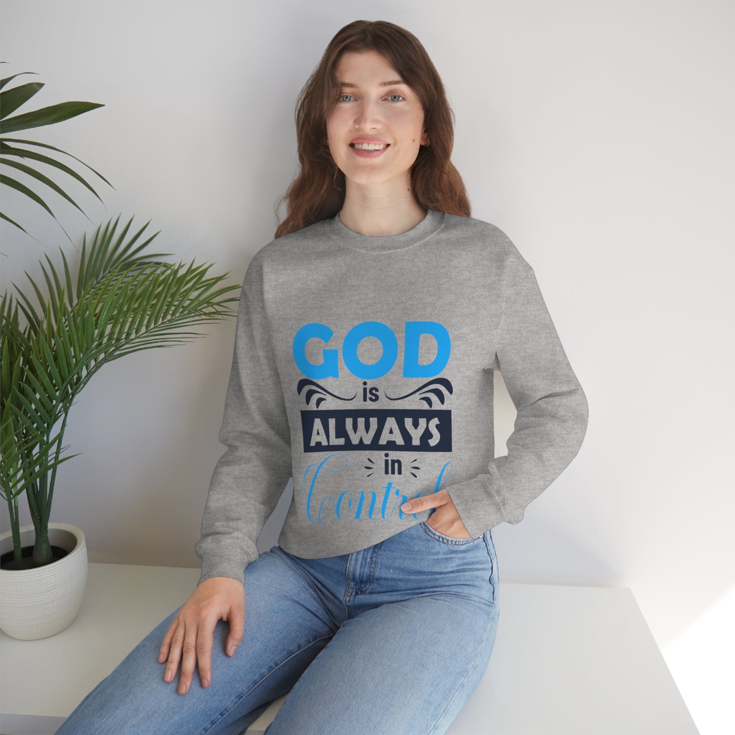 God Is Always In Control  Unisex Heavy Blend™ Crewneck Sweatshirt