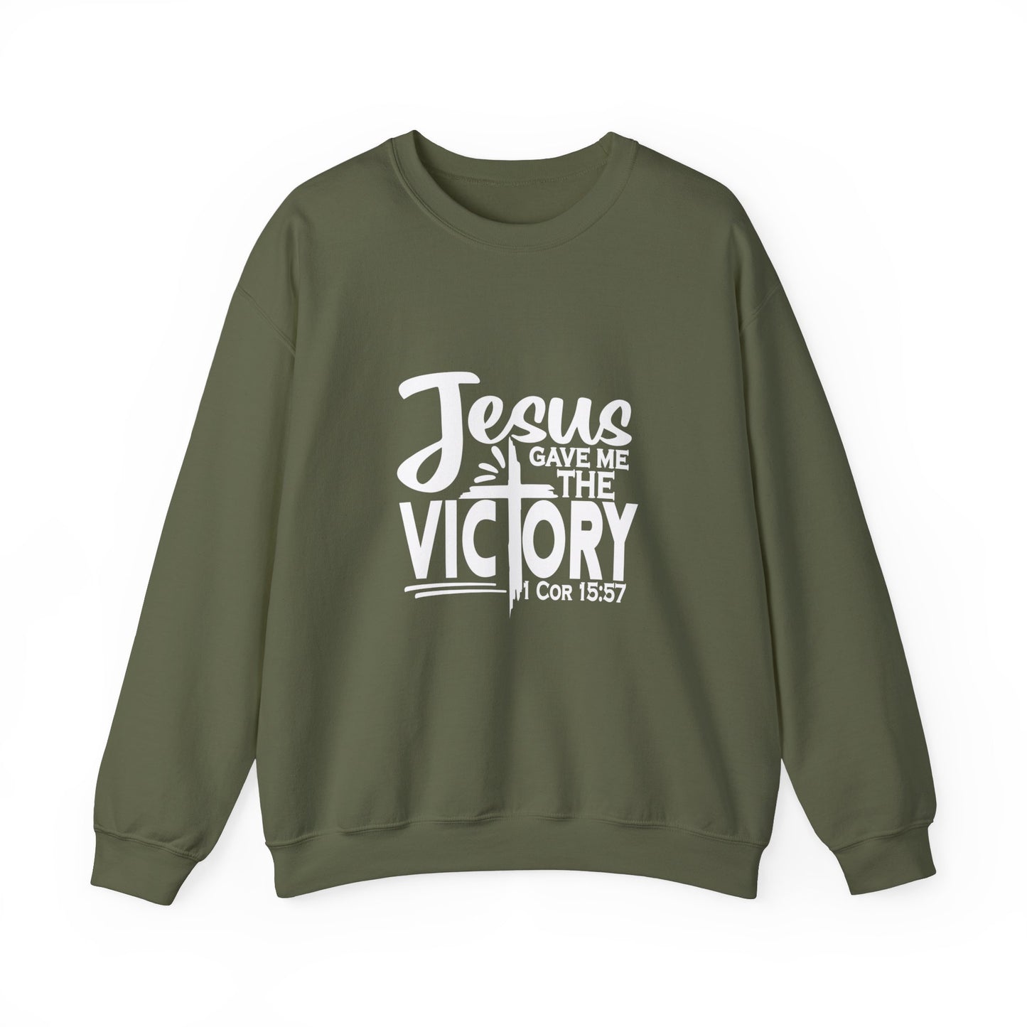 Jesus Gave Me The Victory Unisex Heavy Blend™ Crewneck Christian Sweatshirt