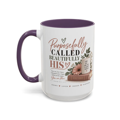 Purposefully Called, Beautifully His Accent Coffee Mug — Christian Inspirational 11/15oz