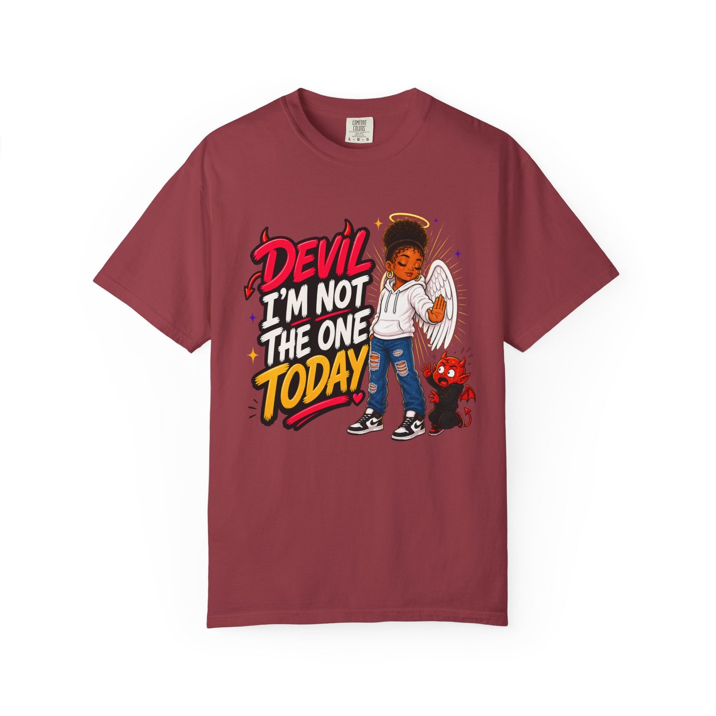 Devil I'm Not the One Today T-Shirt — Funny Angel vs Devil Graphic Tee - ClaimedbyGodDesigns